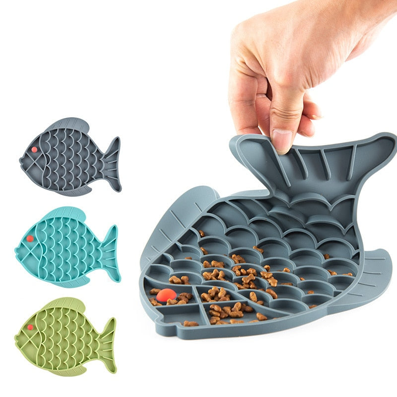 Tapis de léchage Modèles, Poisson, Fleur et Patte en silicone