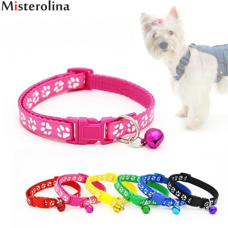Collier de sécurité en nylon pour chien, chiot, chat, réglable, avec clochette