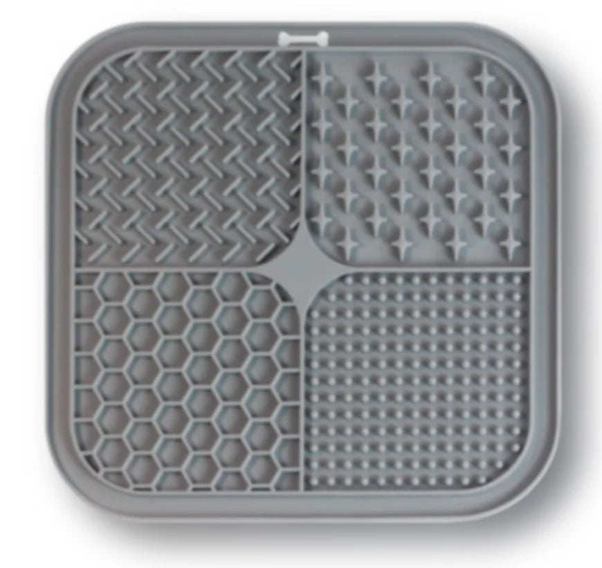 Tapis de léchage Carré, en silicone, Multi surfaces avec ventouses 20cm x 20cm