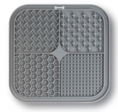 Tapis de léchage Carré, en silicone, Multi surfaces avec ventouses 20cm x 20cm