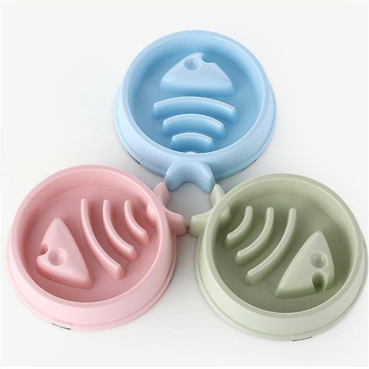Dog Bowls Slow Feeder Fun Slow-Feeding Interactive Bloat Stop Dog Bowl for Food Medium Capacity Healthy Eating Fish Bone Shape