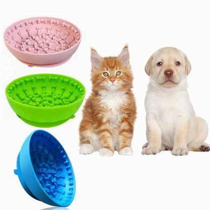 Pet slow feeding bowl Pet food utensils Cat and dog anti-choking slow feeding suction cup non-slip silicone slow feeding bowl