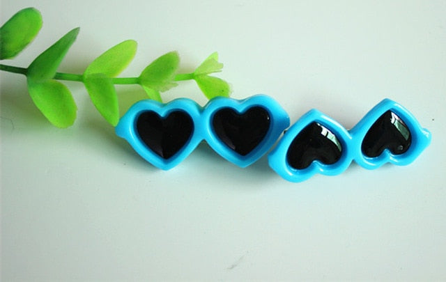 2pcs/1pair Fashion Style Pet Dog Hair Bows Dog Accessories Love Glasses Pet Dog Cat Hair Hairpin pet Accessories Products