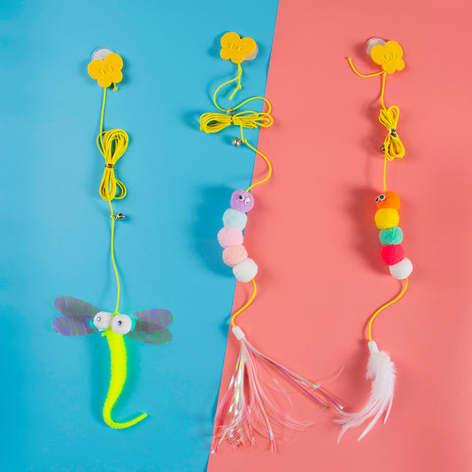 New Funny Cat Stick Toy Hanging Door Pet Hanging Catnip Toy Adjustable Self-Hey Funny Cat Toy