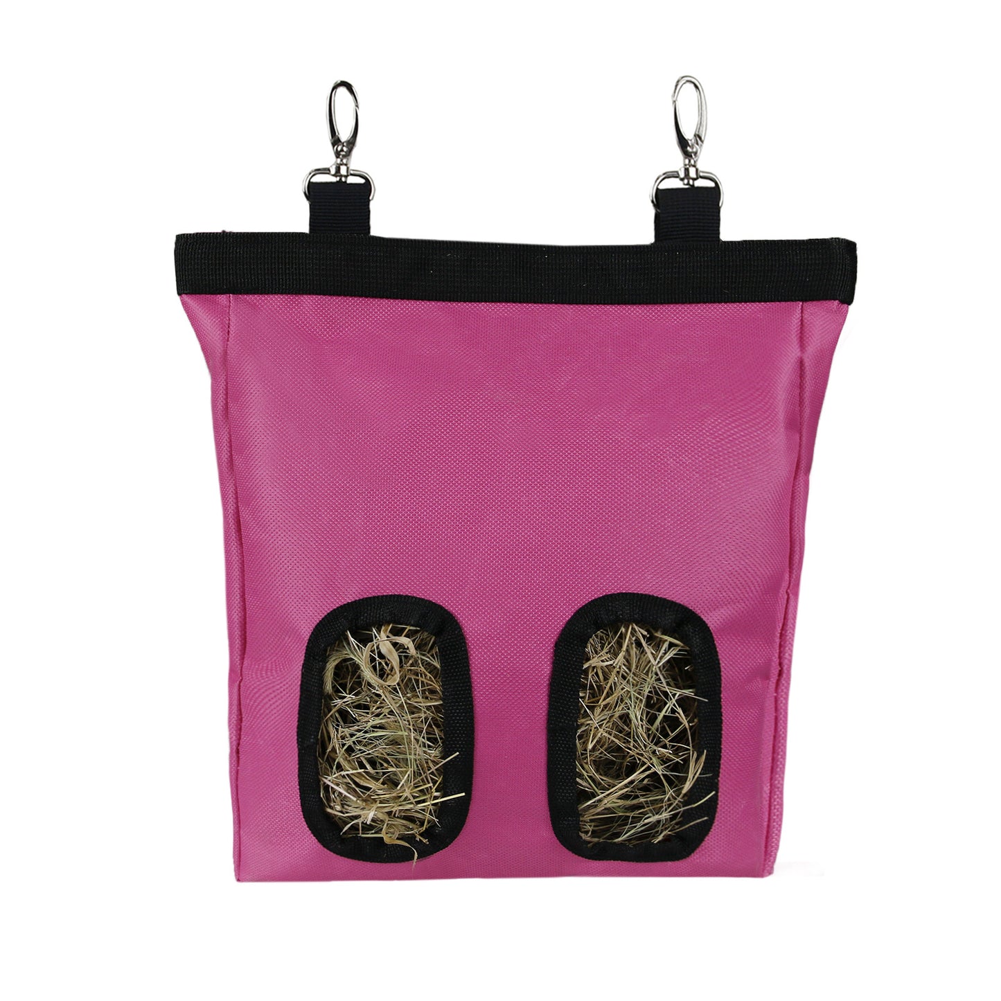 Sac à foin en tissus OXFORD avec 2 fentes pour Lapins, Cochons d'inde et Rongeurs - Rose