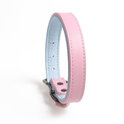 New High-Quality Leather Pet Collar Soft Double Leather Collar