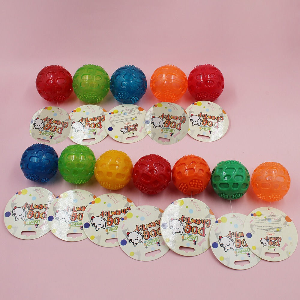 Bite resistant TPR pet toy interactive dog grinding pet ball sound cleaning dog toy