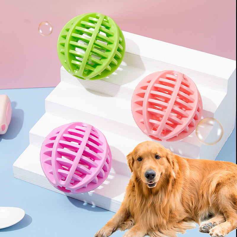Dog Toy Pet Bite Resistant Molar To Relieve Boredom Toy TPR Leakage Ball Funny Training Teeth Cleaning Rubber Ball