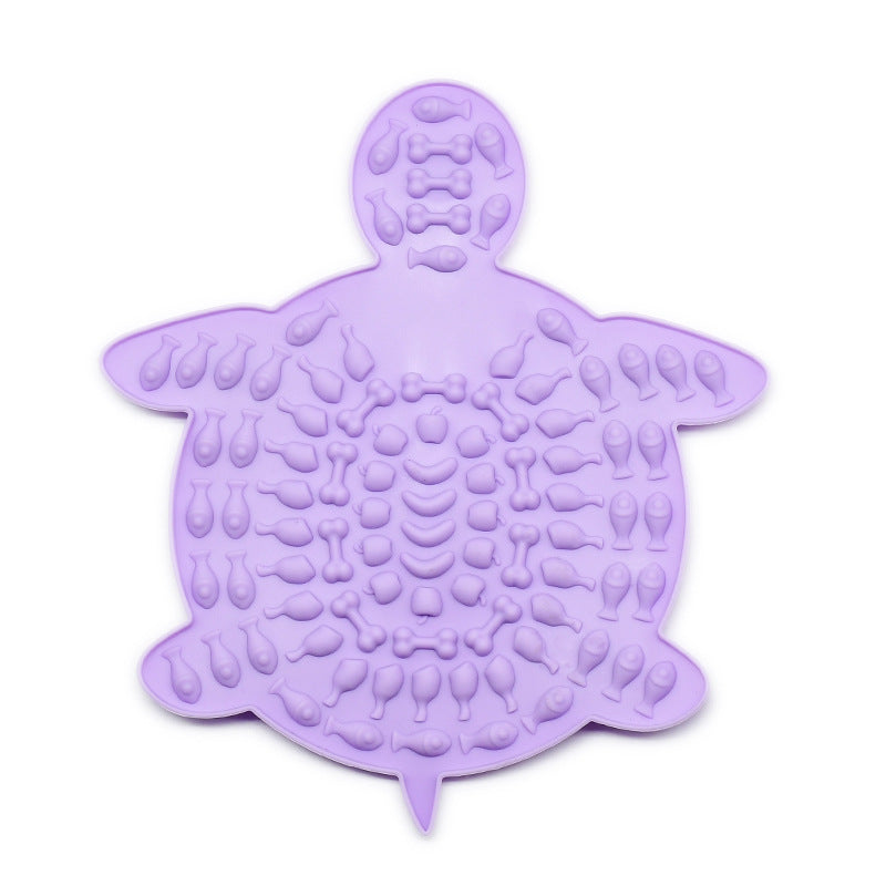 Tapis de léchage interactif Modèle Tortue en silicone avec ventouses