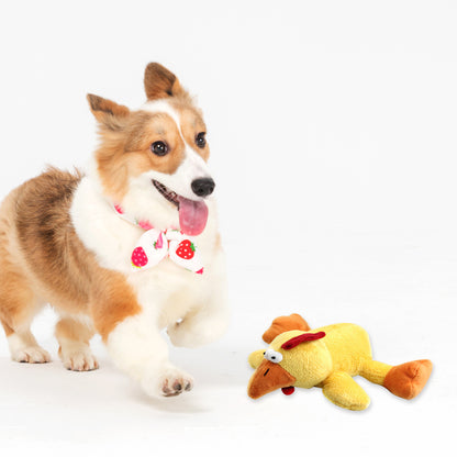 Bite Resistant Plush Pet Toy Dog Educational Supplies Little Yellow Duck Chicken Set Sounding Toy