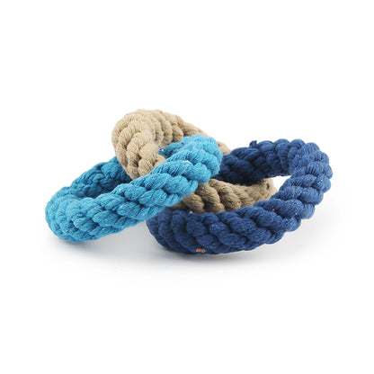 Small Dog Toy Rope Weave Knot Pet Toy Puppy Chew Clean Teeth Pet Teaser Interactive Play Chew Toy