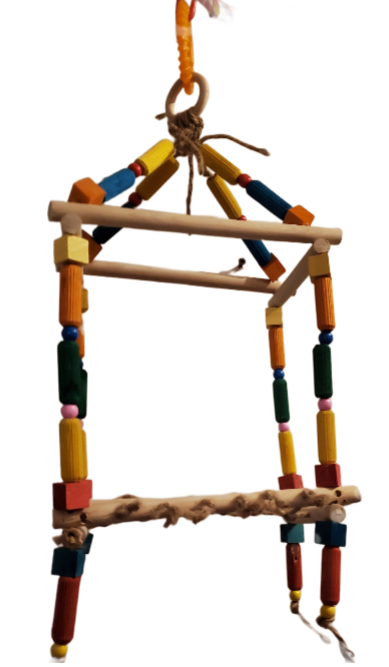 Balançoire - perchoir multicolore en bois - Grandeur moyen
