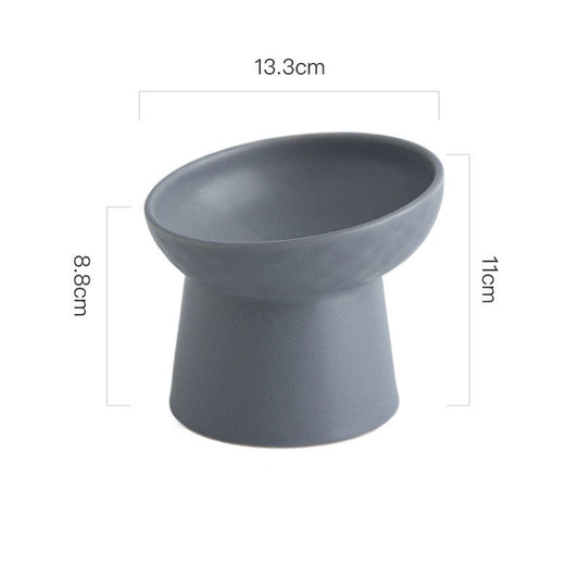 Élégant Bol en céramique à pied haut surélevé anti-renversement design unique pour chats et petits mammifères