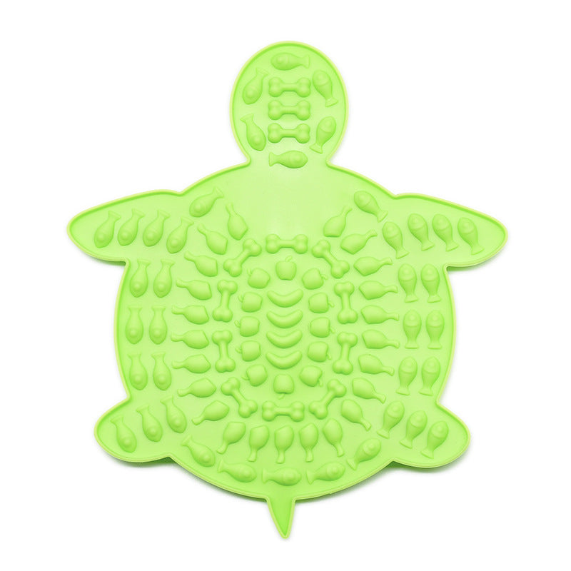 Tapis de léchage interactif Modèle Tortue en silicone avec ventouses