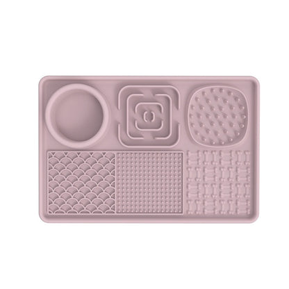 Tapis de léchage multi-surfaces + Spatule Plateau plaisirs avec ventouses 8''x 8''et 12''x 8''