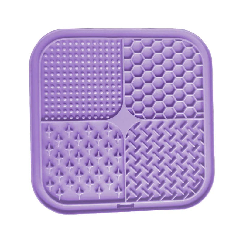 Tapis de léchage Carré, en silicone, Multi surfaces avec ventouses 20cm x 20cm