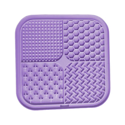 Tapis de léchage Carré, en silicone, Multi surfaces avec ventouses 20cm x 20cm