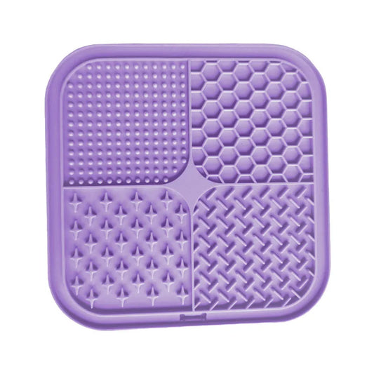 Tapis de léchage Carré, en silicone, Multi surfaces avec ventouses 20cm x 20cm