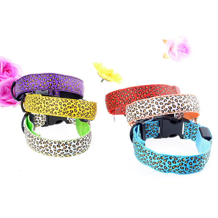 Collier léopard lumineux à DEL pour chien, Anneau de cou lumineux à DEL pour chien
