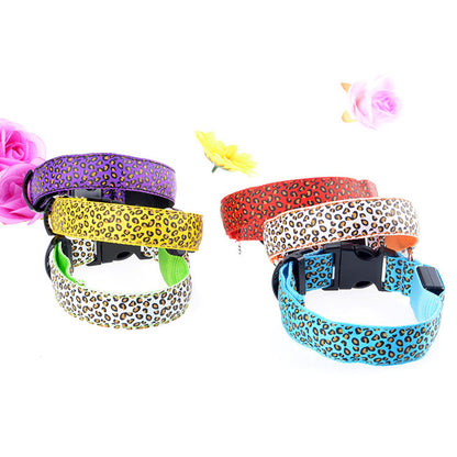 Collier léopard lumineux à DEL pour chien, Anneau de cou lumineux à DEL pour chien