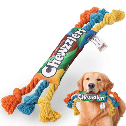 Jouets Corde Coton Colorée Tressée - Nettoyage Dents pour Chiots et Chiens