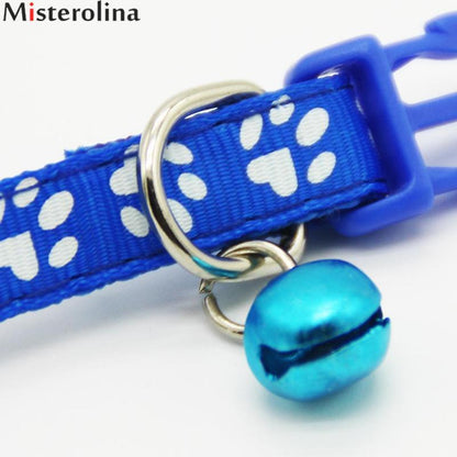 Collier de sécurité en nylon pour chien, chiot, chat, réglable, avec clochette