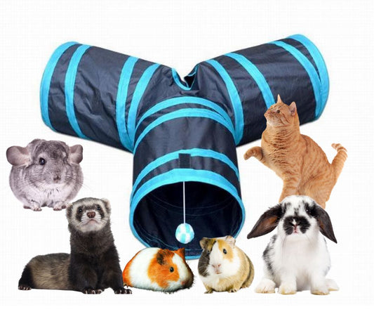 Tunnel Pliable Amusant pour Chats, Chiots, Furets et petits animaux