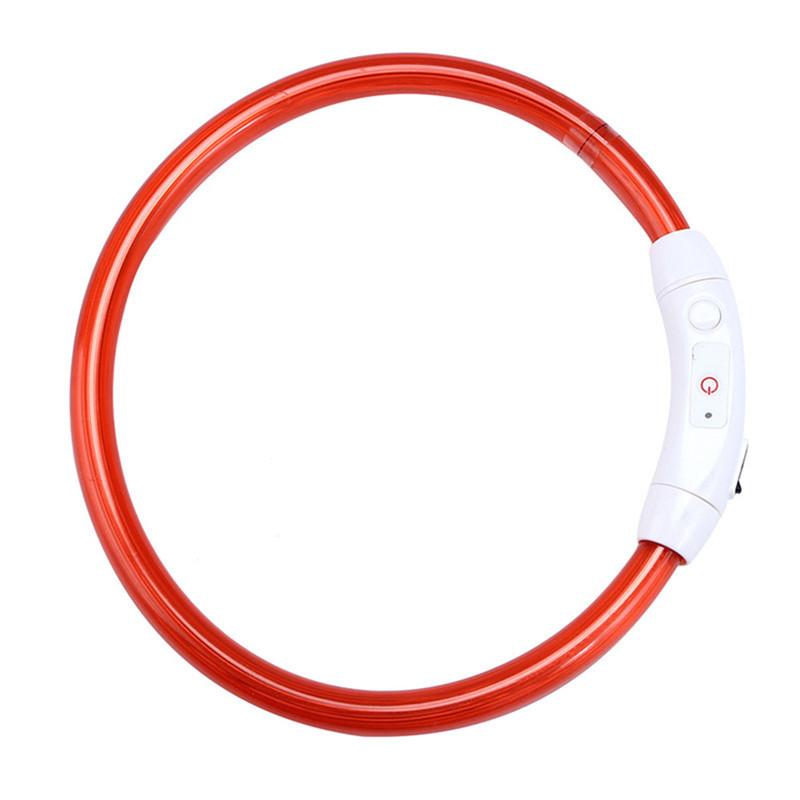 Collier pour chien rechargeable par USB, tube DEL clignotant, lumineux, pour la nuit, Anneau de cou lumineux