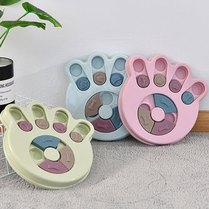 Pet Food Dispenser Dog Bowl Multifunction Educational Dog Toys Anti Choke Footprint Design Dog Puzzle Platter Training