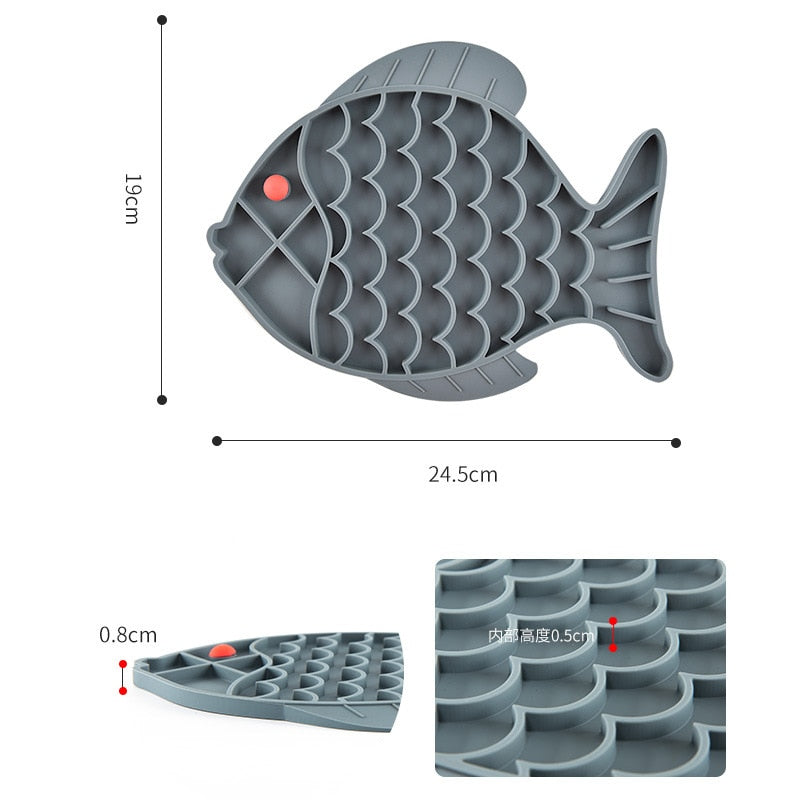 Tapis de léchage Modèles, Poisson, Fleur et Patte en silicone