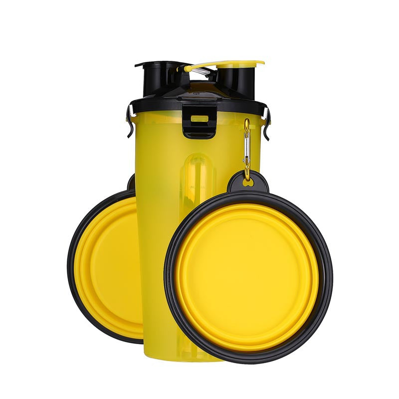 Duo Bouteille portable Double capacité Nourriture et Eau + bol pliable