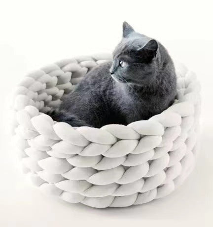 Filled Cotton Coarse Wool Hand-Woven Pet Cat Litter Can Be Machine Washed Coarse Cloth Dog Litter