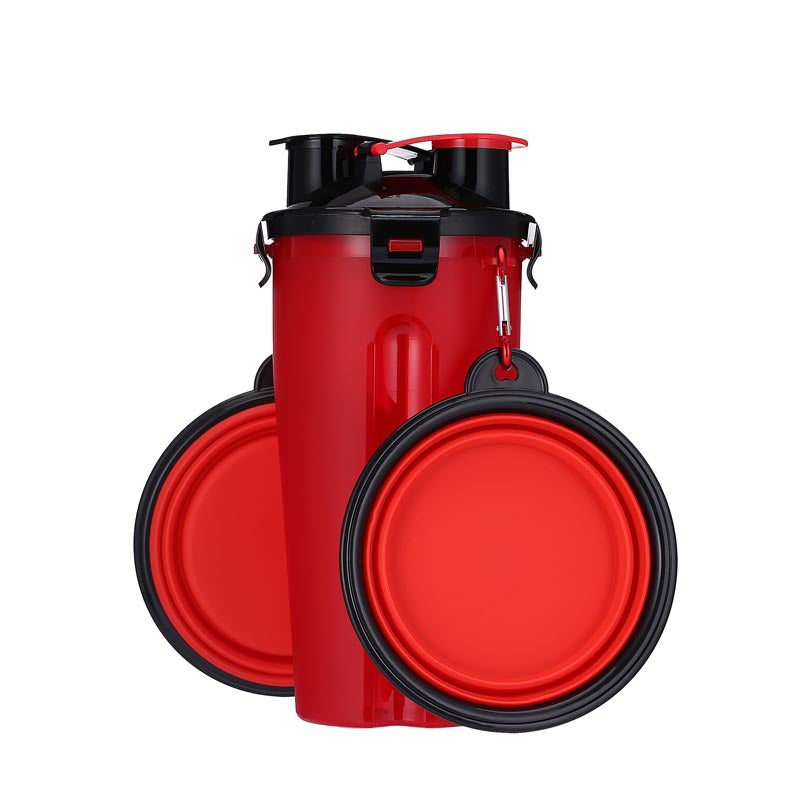 Duo Bouteille portable Double capacité Nourriture et Eau + bol pliable