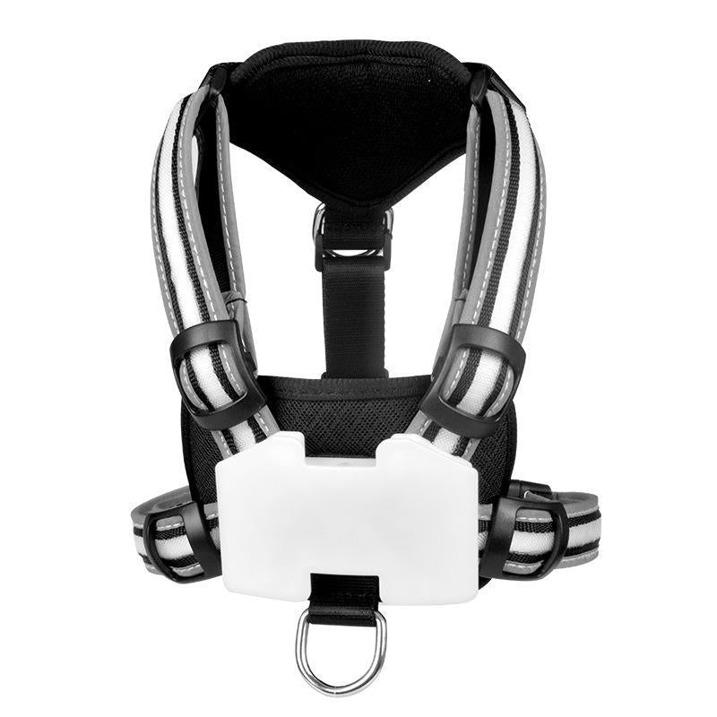 Harnais, Gilet de promenade nocturne anti-traction pour chien, taille L, M et S, avec sangle de poitrine lumineuse à DEL