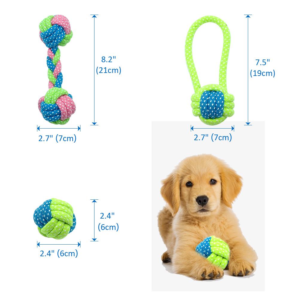 Cotton Dog Rope Toy Knot Puppy Chew Teething Toys Teeth Cleaning Pet Palying Ball