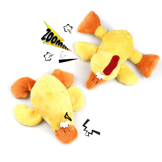 Bite Resistant Plush Pet Toy Dog Educational Supplies Little Yellow Duck Chicken Set Sounding Toy