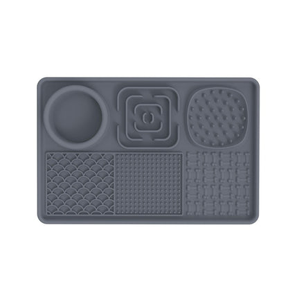 Tapis de léchage multi-surfaces + Spatule Plateau plaisirs avec ventouses 8''x 8''et 12''x 8''