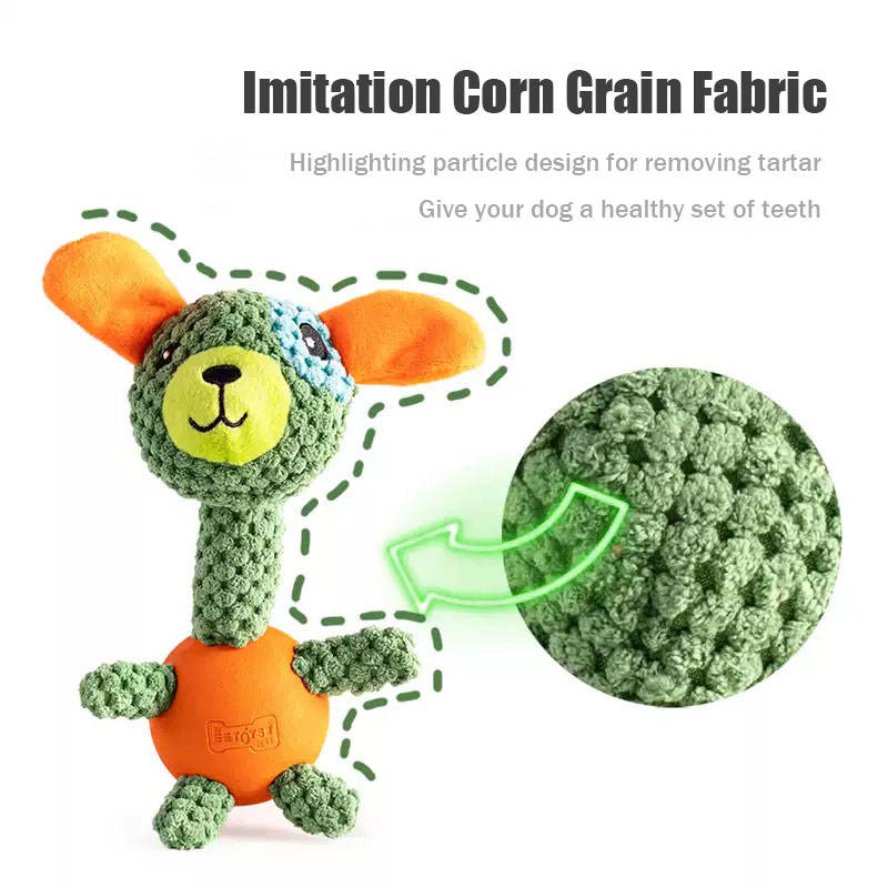 Cloth velvet rubber rabbit lion interactive voice ball grinding animal series interactive dog toys