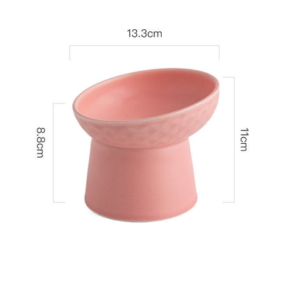 Élégant Bol en céramique à pied haut surélevé anti-renversement design unique pour chats et petits mammifères