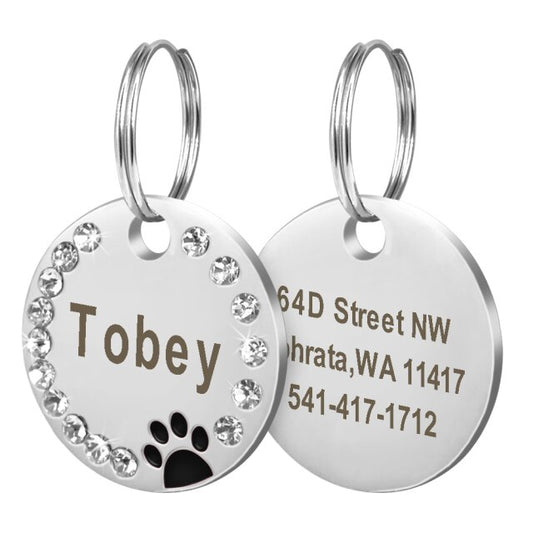 Customize Engraved Stainless Steel Pet Puppy Cat ID Tag Dog Collar Accessories