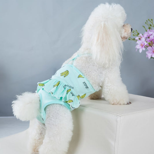 New Pet Physiological Pants Banana Print Strap Small Dog Bitches Hygiene Pants Dog Menstrual Pants