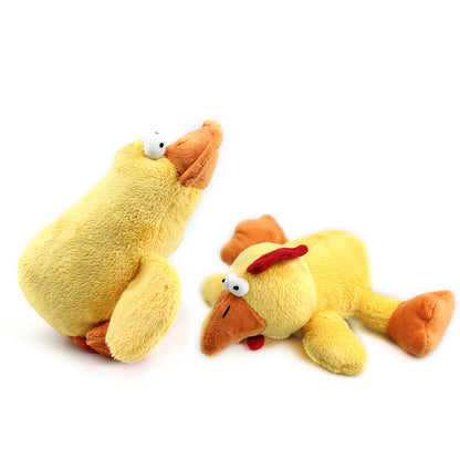 Bite Resistant Plush Pet Toy Dog Educational Supplies Little Yellow Duck Chicken Set Sounding Toy