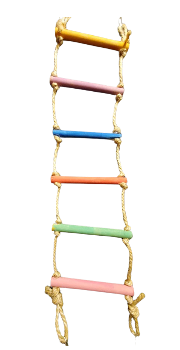 Échelle en corde et bois multicolore 6 marches
