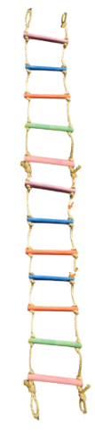 Échelle en corde et bois multicolore 12 marches