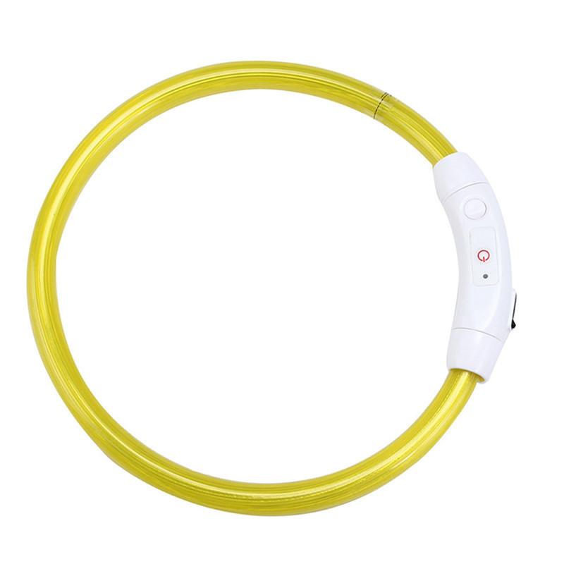 Collier pour chien rechargeable par USB, tube DEL clignotant, lumineux, pour la nuit, Anneau de cou lumineux