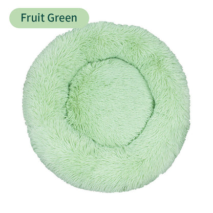 Lit Rond en Peluche Ultra Doux pour Chiens et Chats - 19 Couleurs | Confort Moelleux