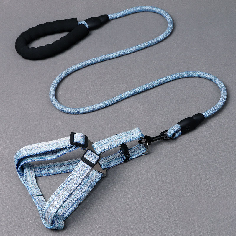 Adjustable Explosion-Proof Chest Strap Dog Leash Plain Linen Round Rope Pet Leash