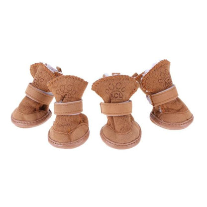Bottes d'Hiver Peluche pour Chien - Chaudes Imperméables Semelle Caoutchouc Antidérapante