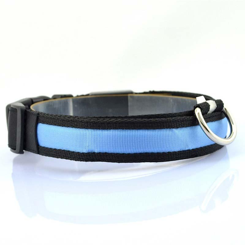 Collier en nylon pour chien et chat, lumière DEL, sécurité nocturne, flash lumineux