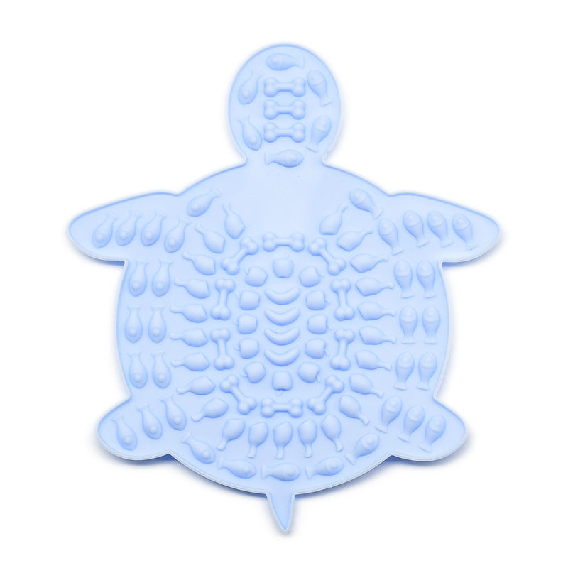 Tapis de léchage interactif Modèle Tortue en silicone avec ventouses